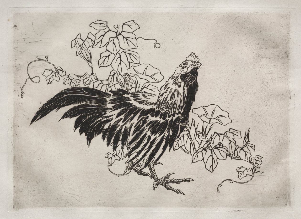 Servicio de Cena (servicio Rousseau): Gallo y glorias de la mañana (n.º 25) de Felix Bracquemond