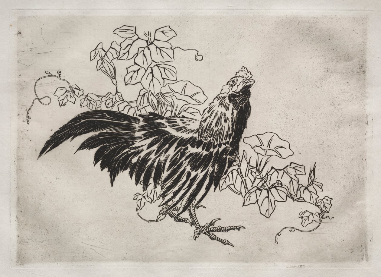 Servicio de cena Rousseau: Gallo y glorias de la mañana no. 25, 1866 de Felix Bracquemond