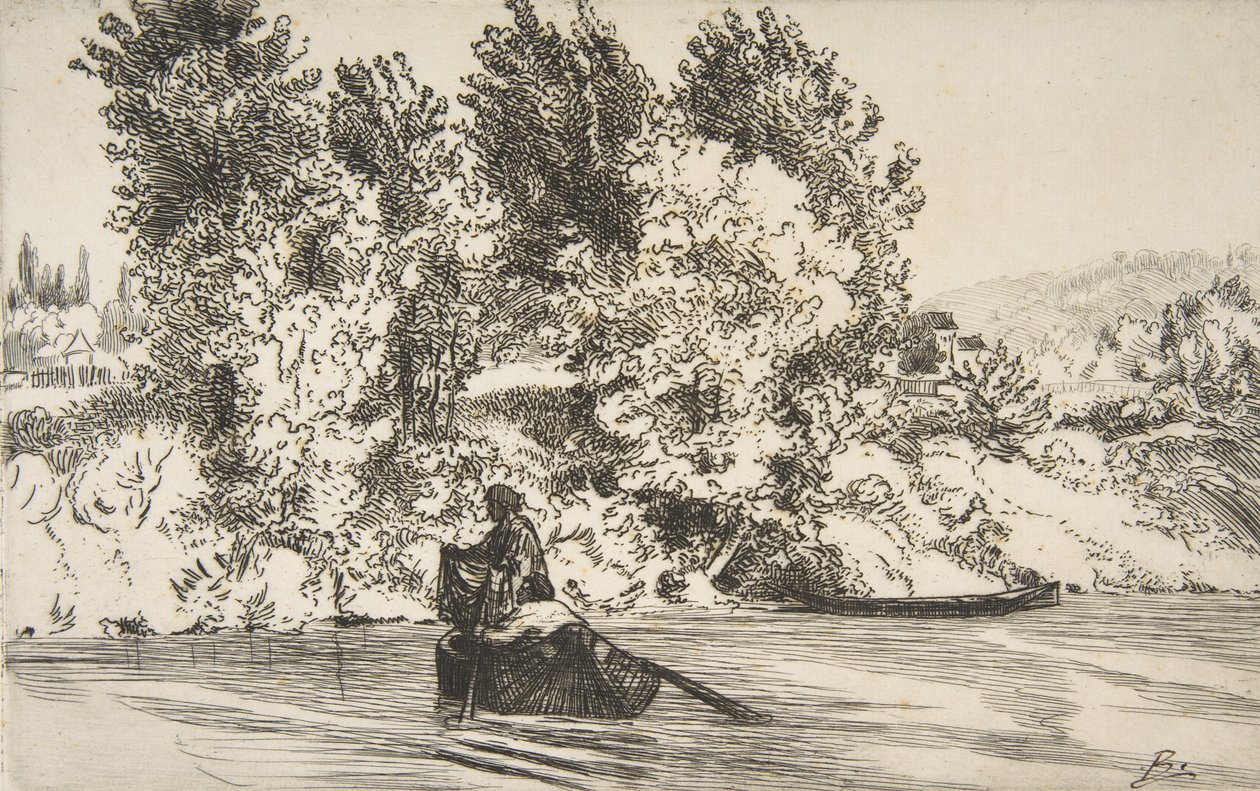 Pescador con una red, 1868 de Felix Bracquemond