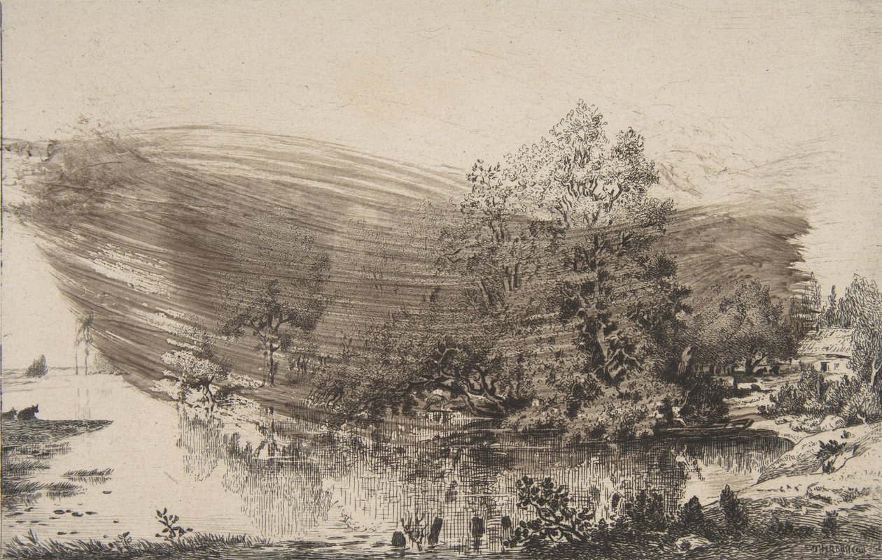 Granja en las orillas del Oise, 1868 de Felix Bracquemond