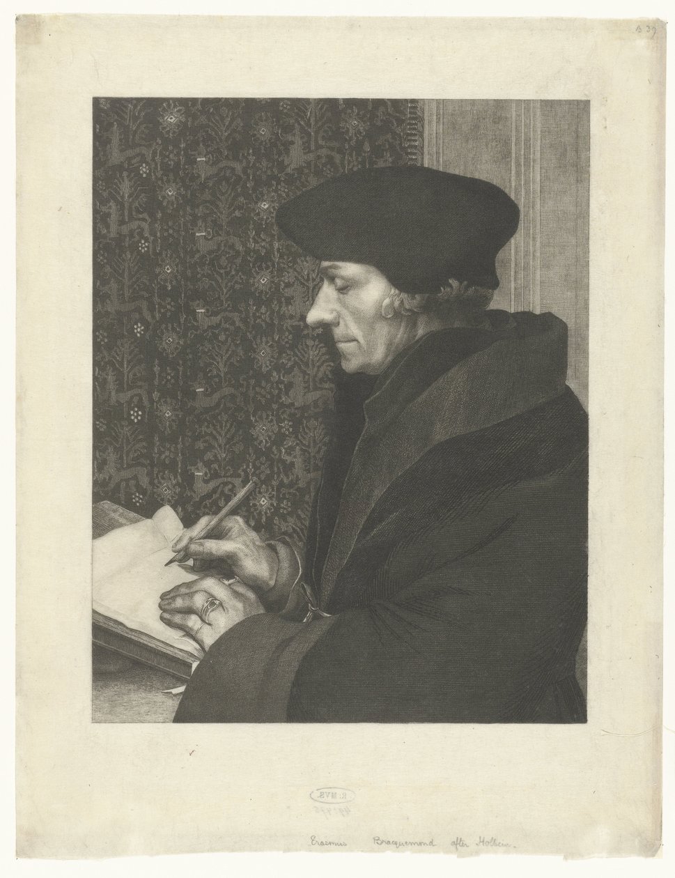 Retrato de Desiderius Erasmus de Felix Bracquemond