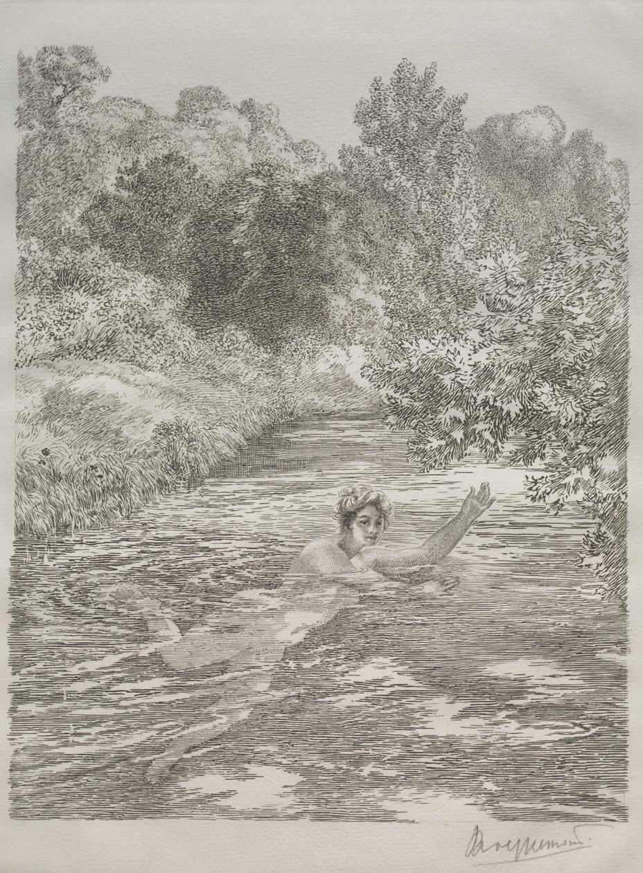 El bañista, c. 1860-70 de Felix Bracquemond