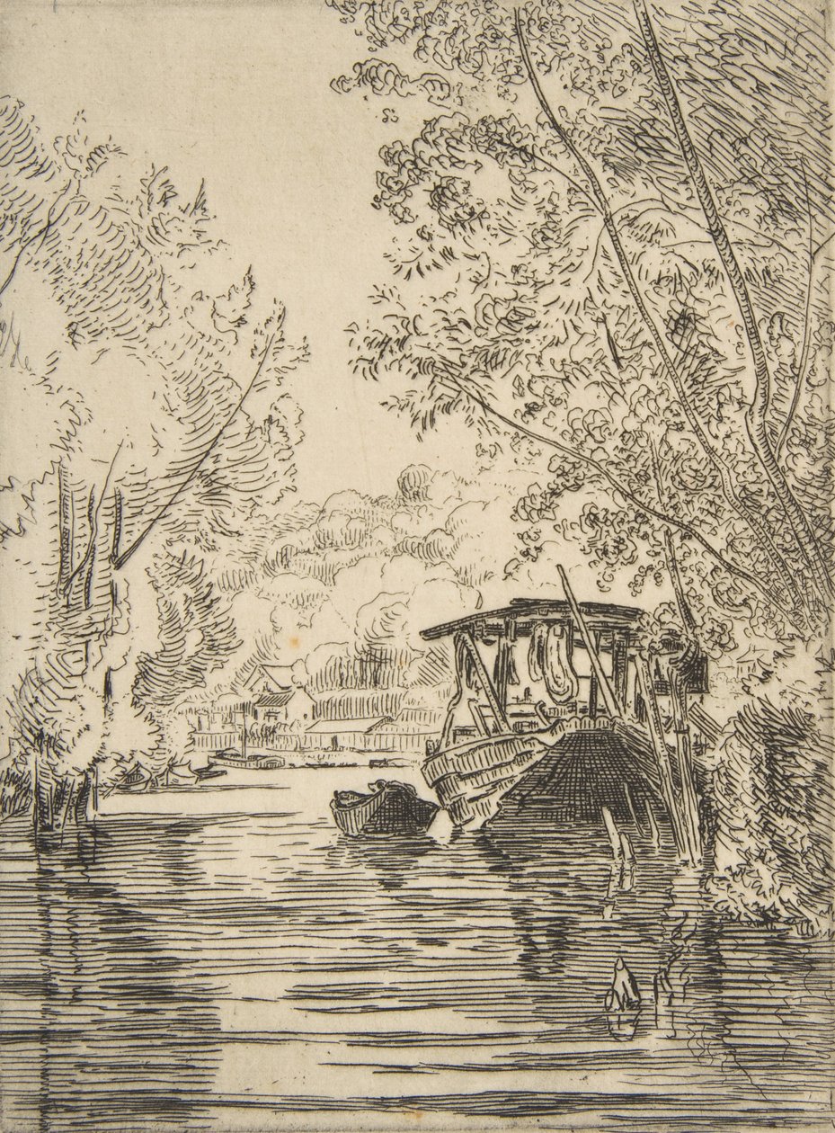 El Barco del Tintorero Bas-Meudon, ca. 1868 de Felix Bracquemond