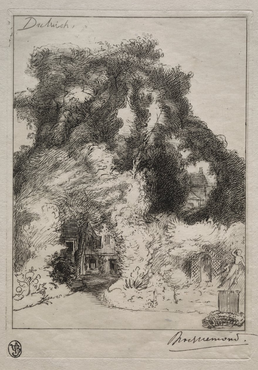 El jardín de la posada en Dulwich de Felix Bracquemond