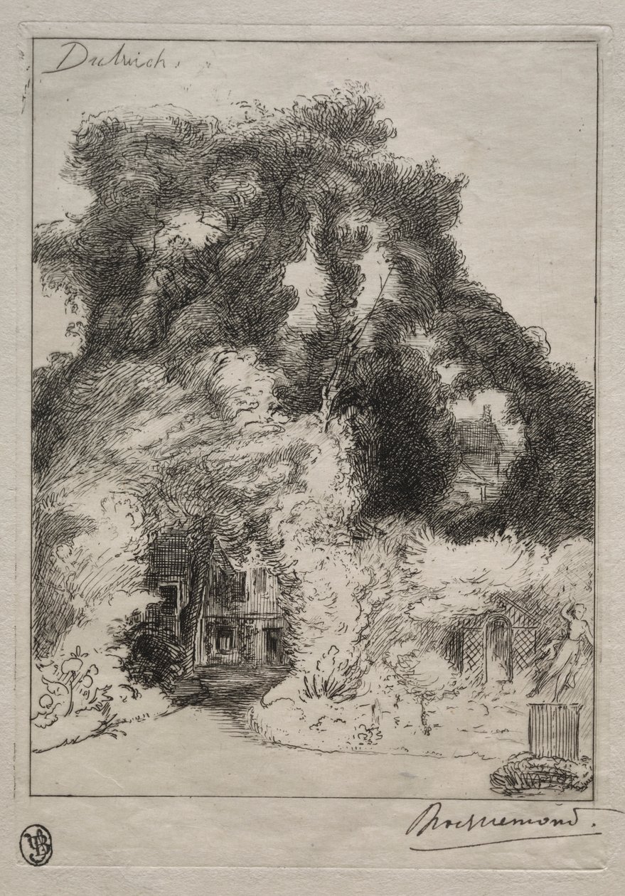 El jardín de la posada en Dulwich, c. 1870 de Felix Bracquemond