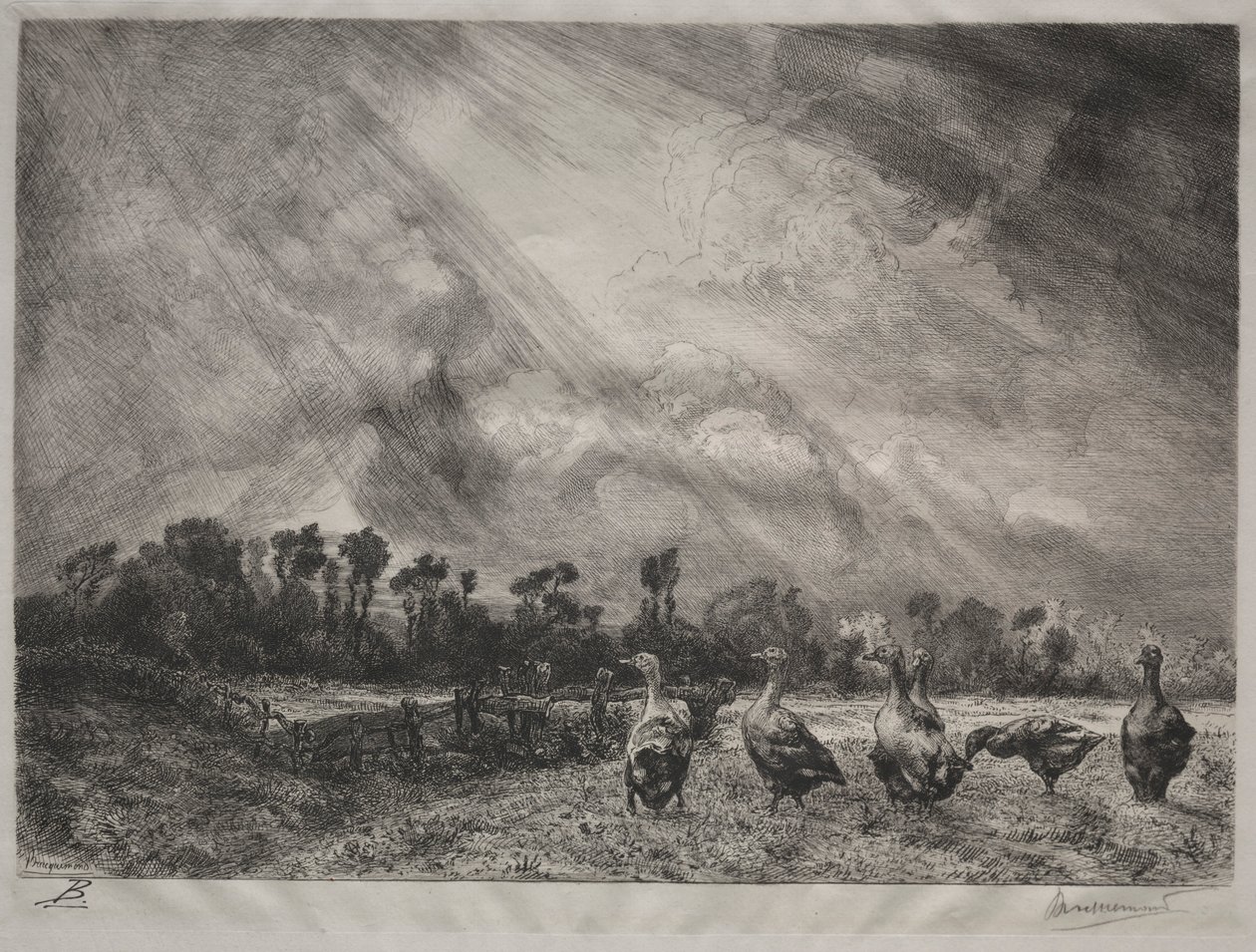 La nube de tormenta, 1878-1887 de Felix Bracquemond
