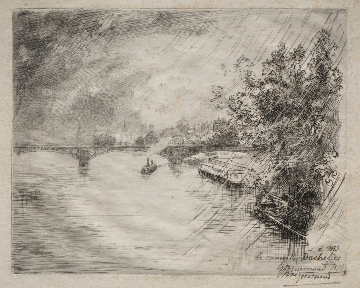 Vista del Puente de Saint-Pères de Felix Bracquemond