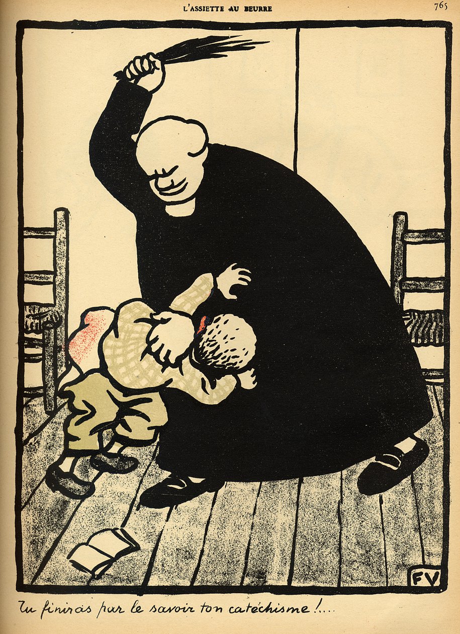 Un sacerdote golpea a un niño, de 