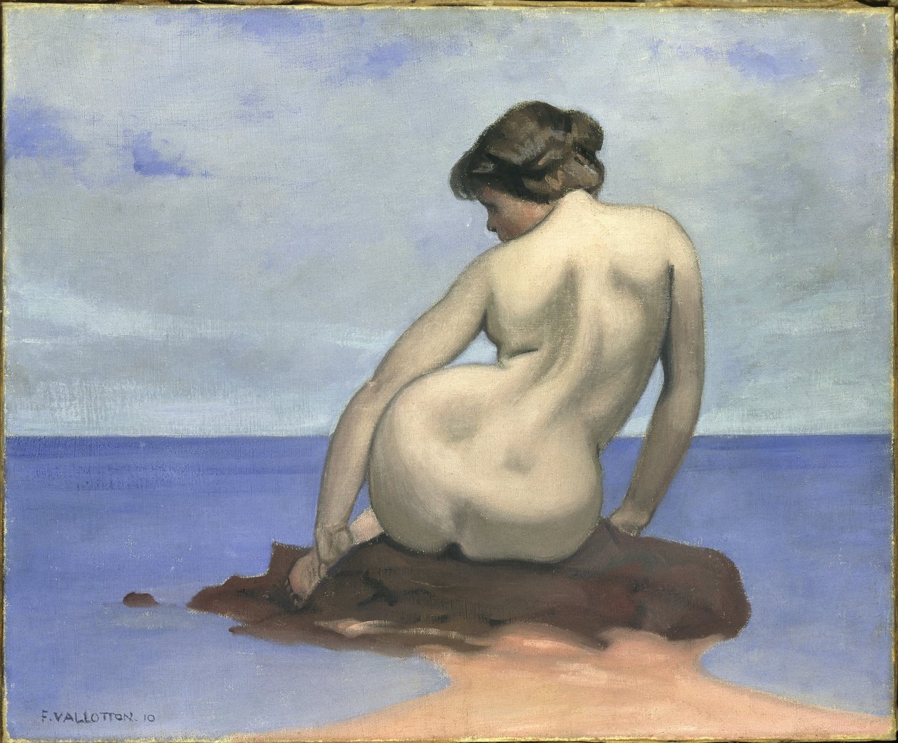 Bañista sentada en una roca de Felix Edouard Vallotton
