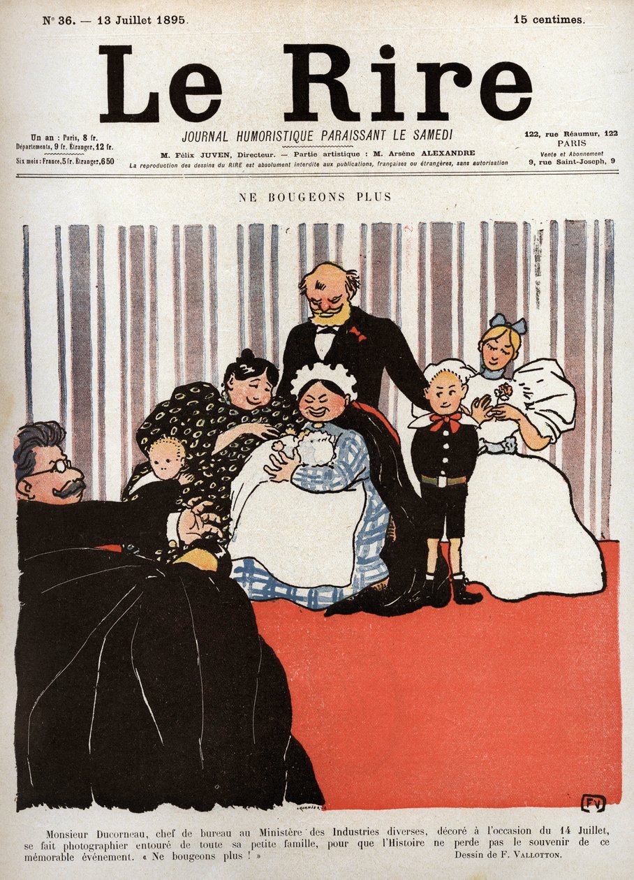 Portada del periódico “Le Rire”, n°36, 13 de julio de 1895: “No nos movamos más” de Felix Edouard Vallotton