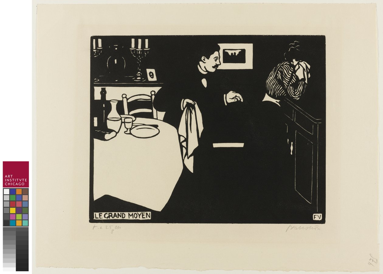 Medida extrema, lámina seis de Intimidades, 1898 de Felix Edouard Vallotton