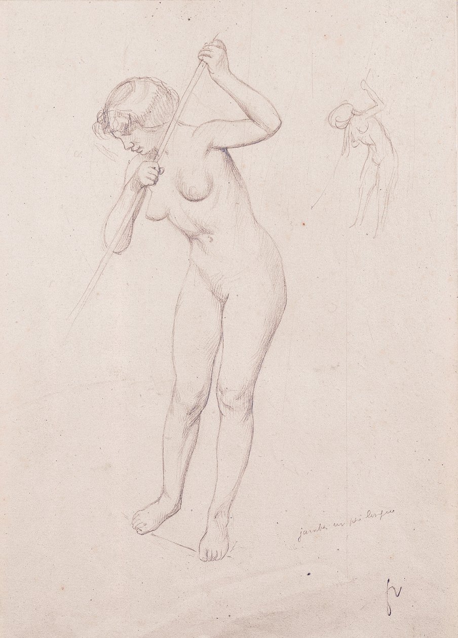 Estudio de figura para "El asesinato de Orfeo" de Felix Edouard Vallotton