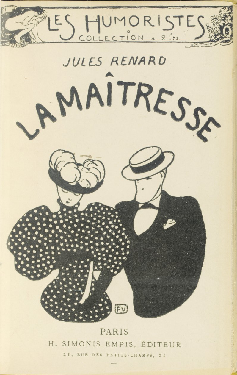 Portada de "La Maestra" de Jules Renard de Felix Edouard Vallotton