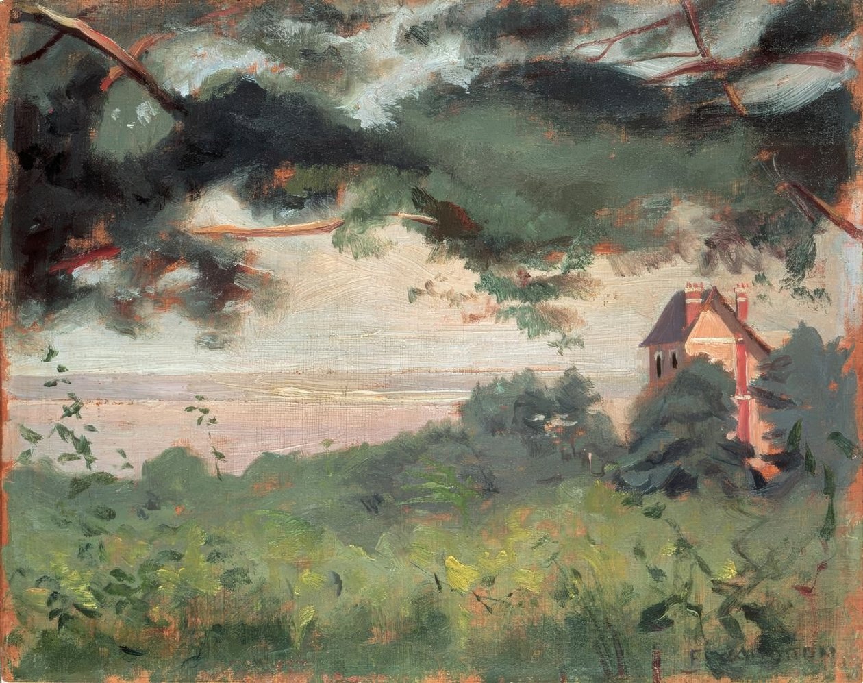 Honfleur, vista del estuario de Felix Edouard Vallotton