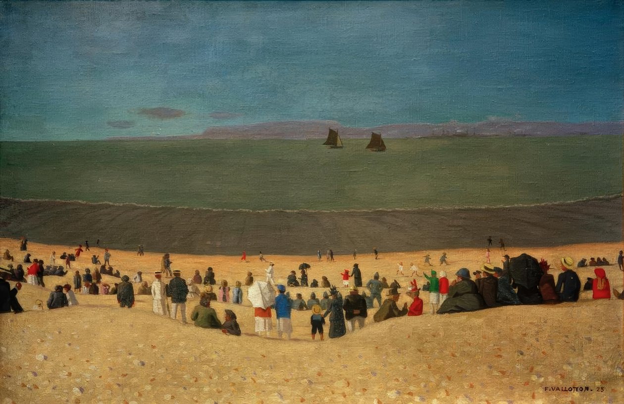 La playa en Honfleur de Felix Edouard Vallotton