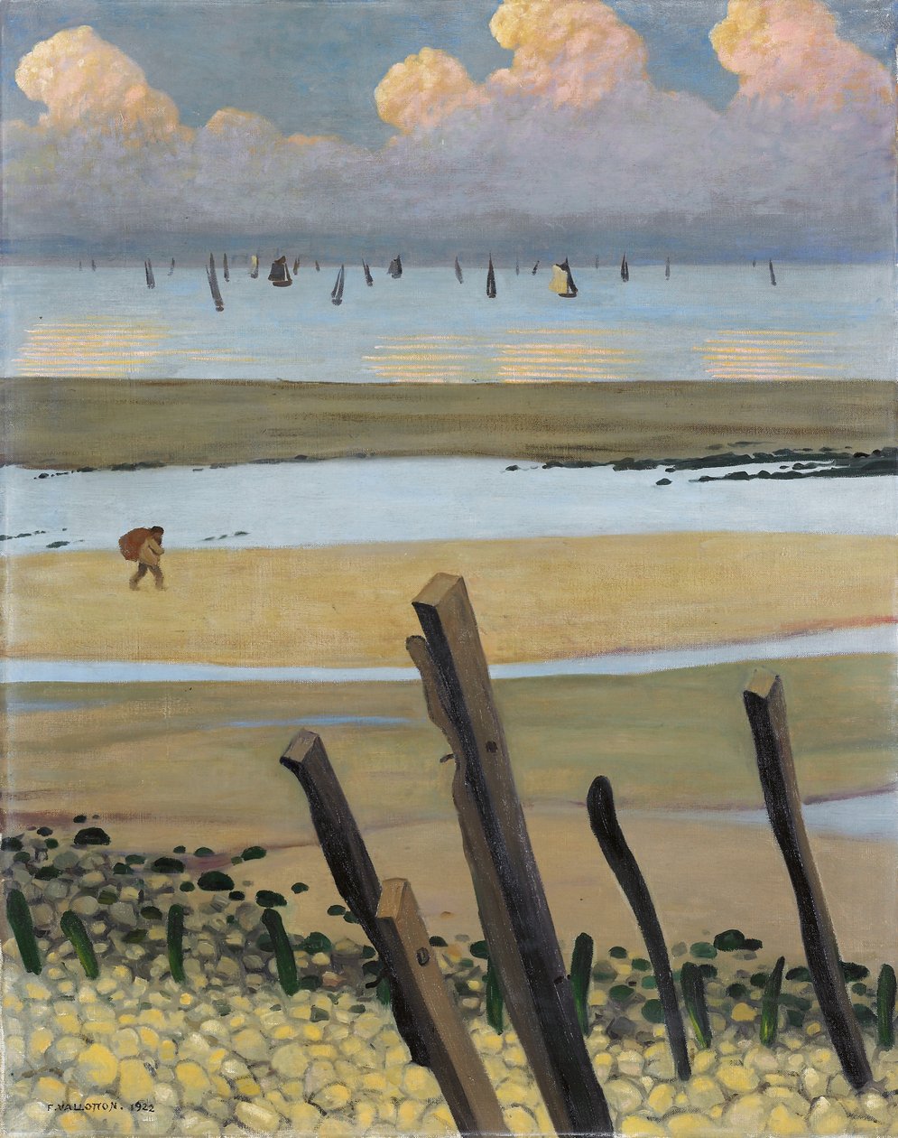 Marea baja en Villerville de Felix Edouard Vallotton