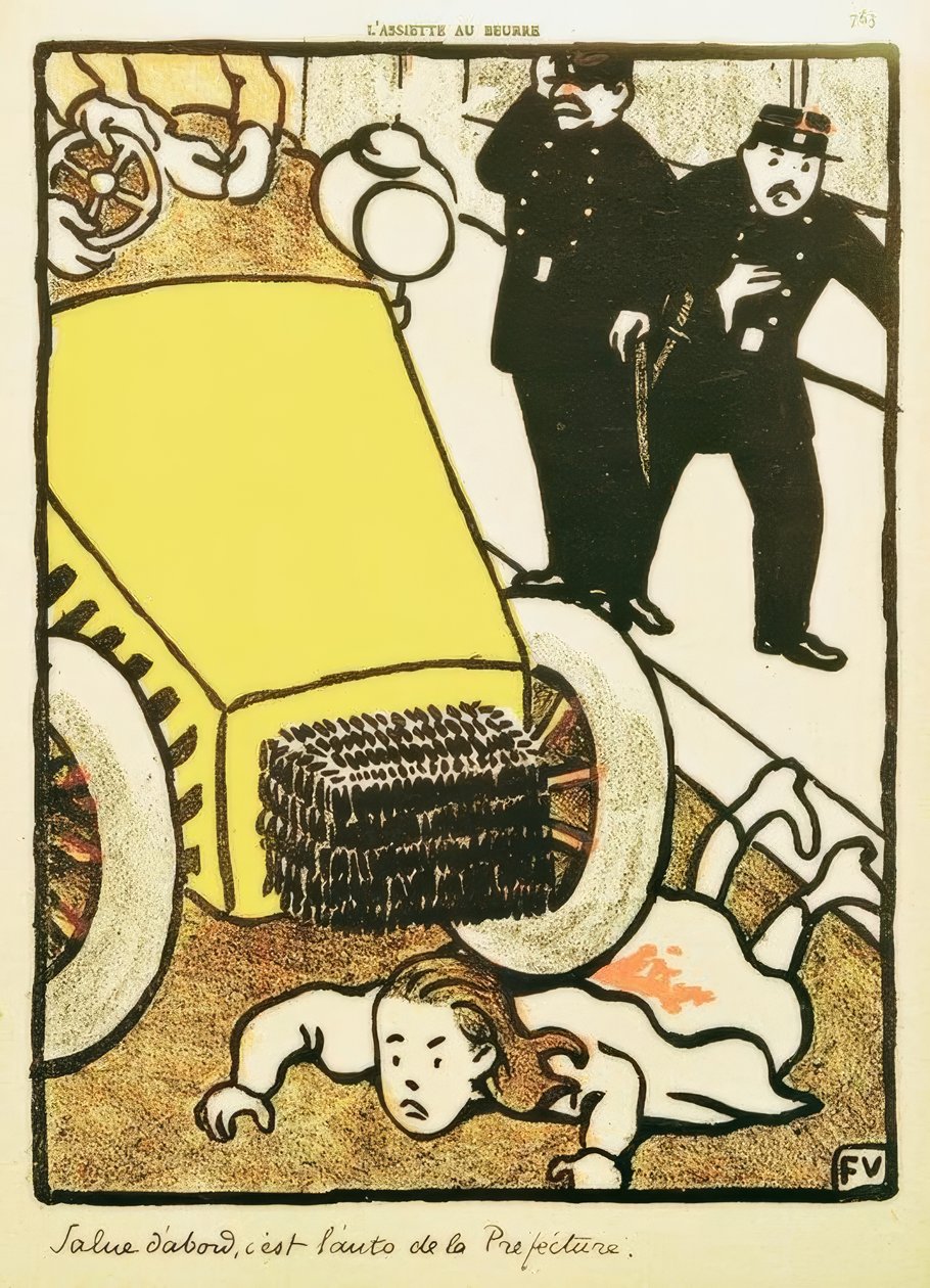 ¡Saluda primero, es el coche de la prefectura! de Felix Edouard Vallotton