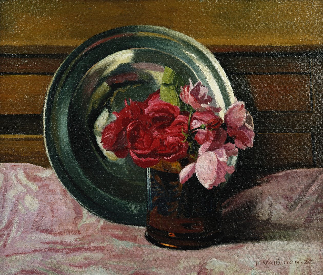Naturaleza muerta con rosas; Nature Morte aux Roses, 1920 de Felix Edouard Vallotton