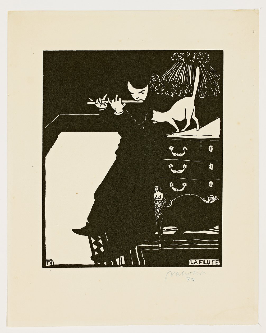La Flauta, de la serie "Instrumentos Musicales", 1896-97 de Felix Edouard Vallotton