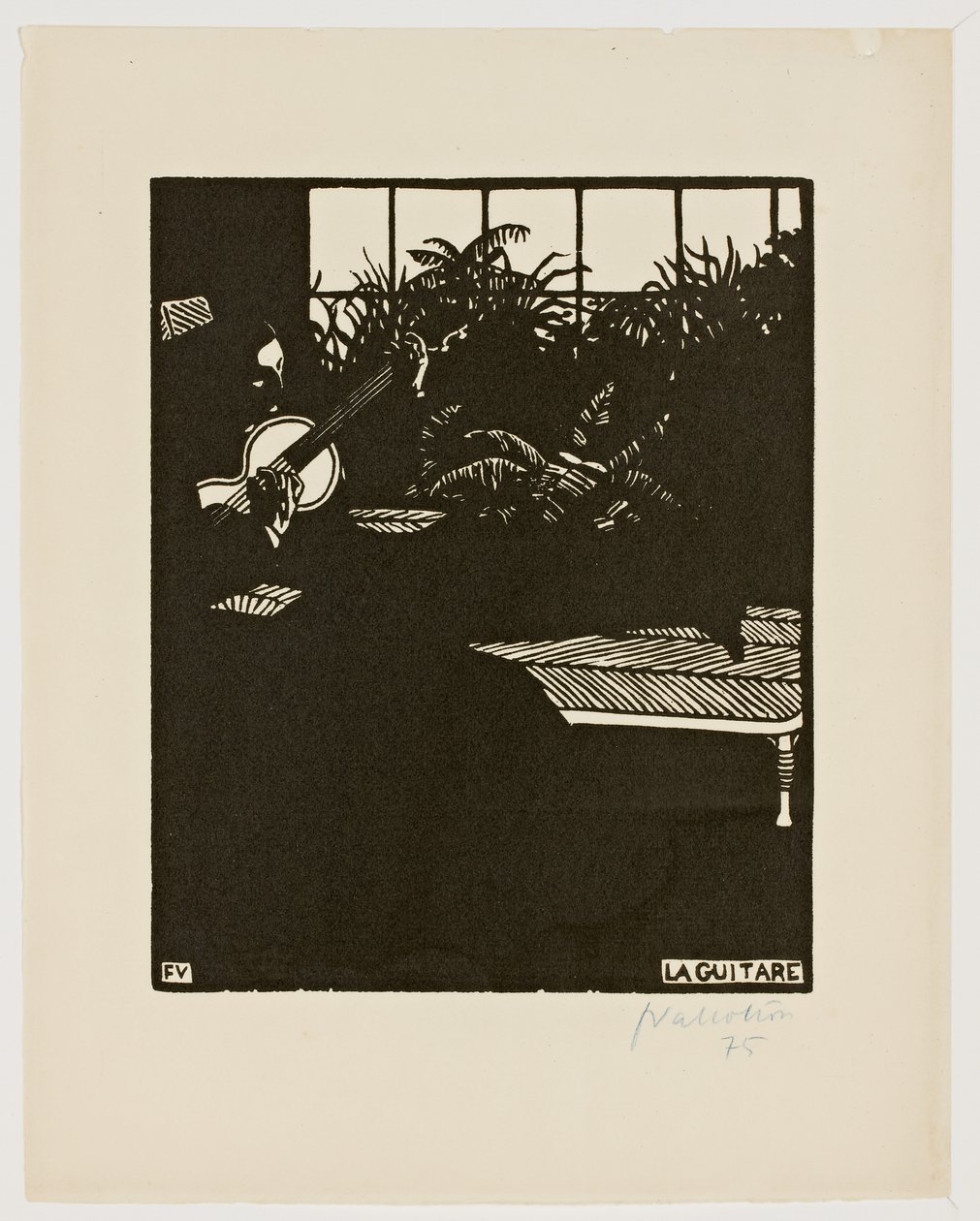 La guitarra, de la serie "Instrumentos musicales", V, 1897 de Felix Edouard Vallotton