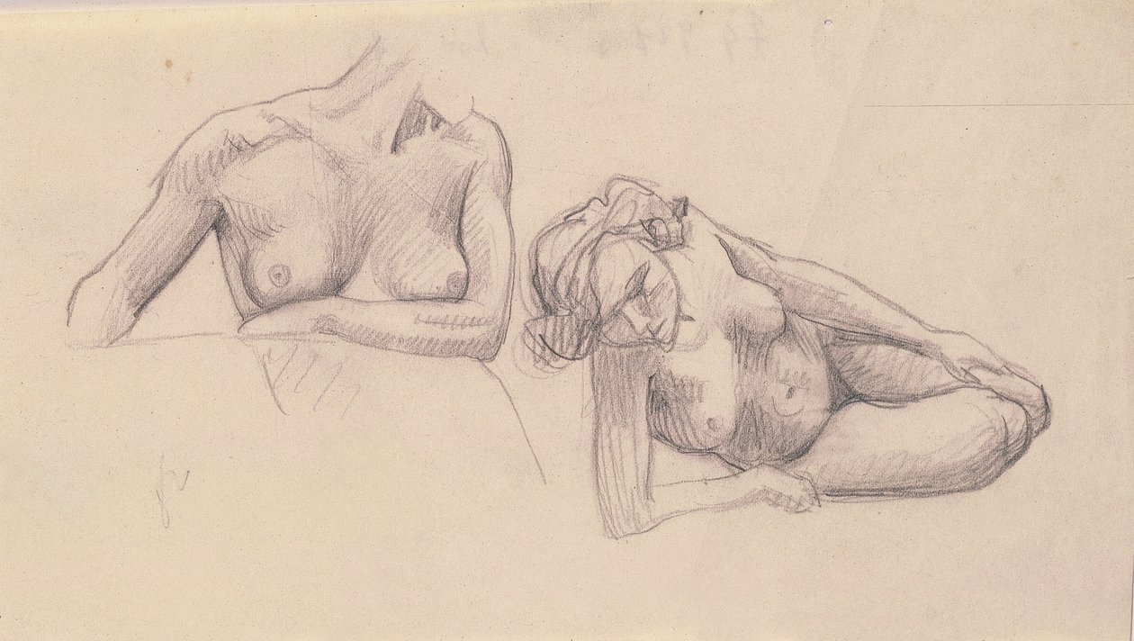 Dos estudios de desnudos femeninos de Felix Edouard Vallotton