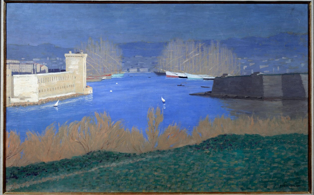 Vista del puerto de Marsella de Felix Edouard Vallotton