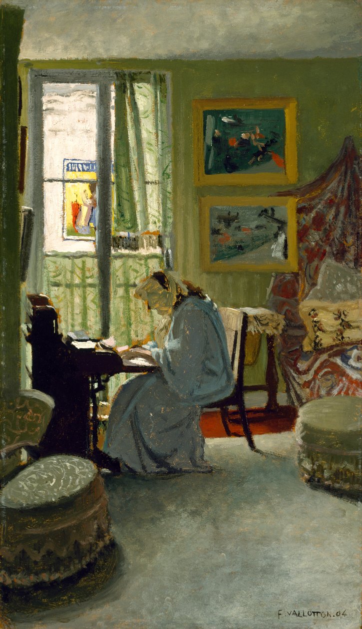 Mujer escribiendo en un interior, 1904 de Felix Edouard Vallotton