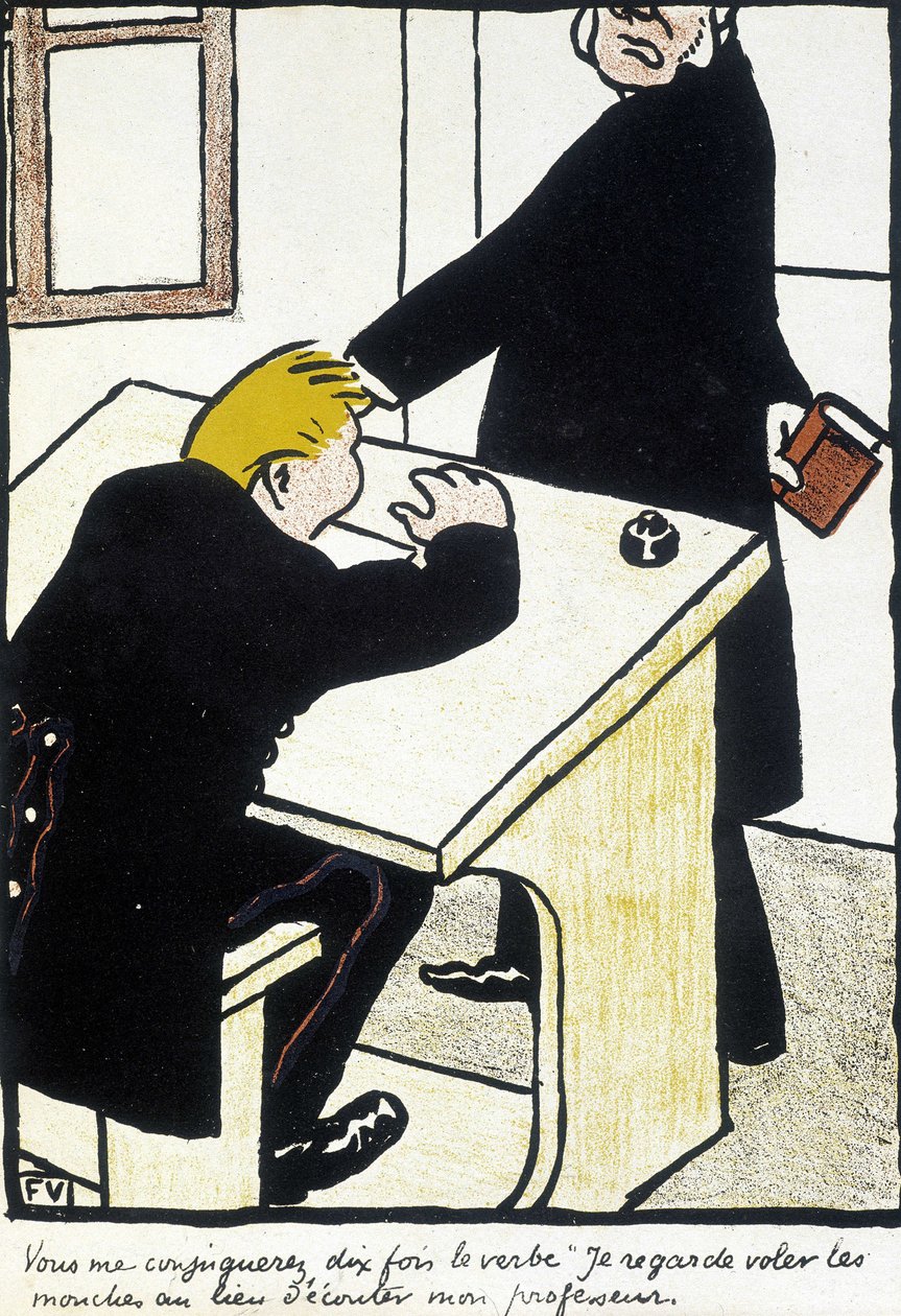 Te casarás conmigo diez veces el verbo miro volar las moscas en lugar de escuchar a mi maestro - La escuela cristiana de Felix Edouard Vallotton
