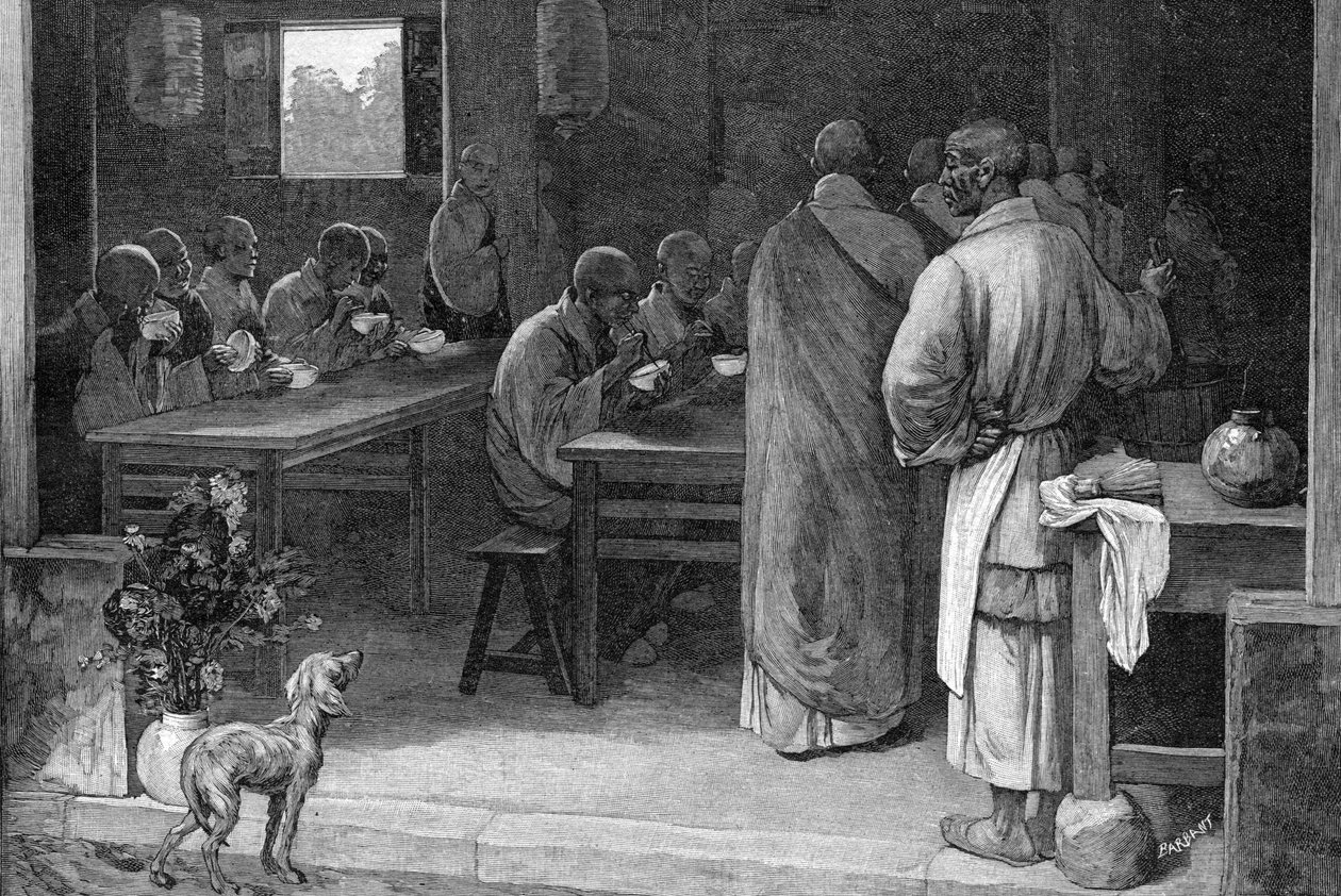 Refectorio en un monasterio budista de Felix Elie Regamey