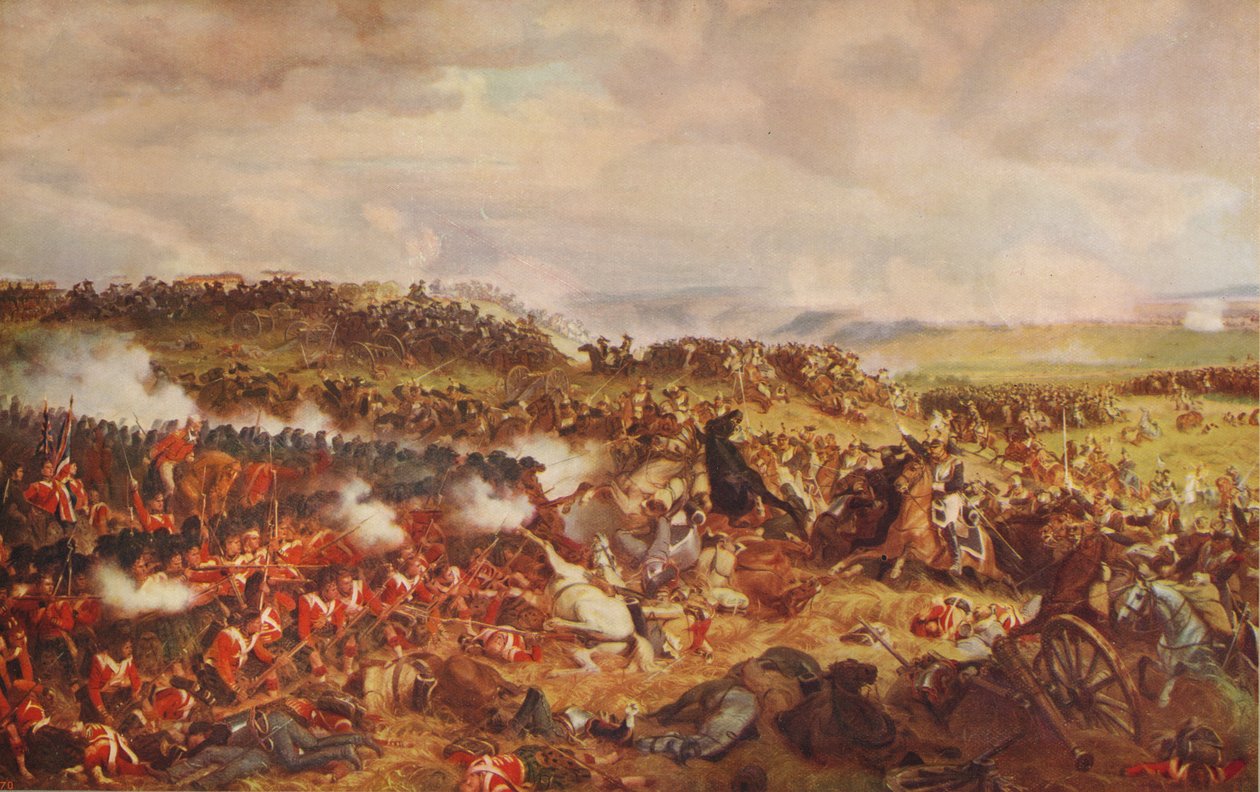Carga de los coraceros franceses en Waterloo, 1874, c1915 de Felix Henri Emmanuel Philippoteaux