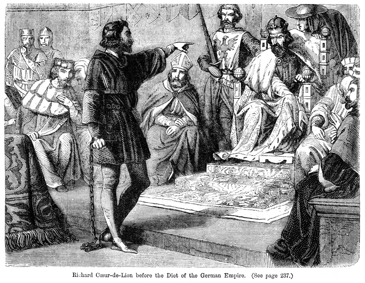 Rey Ricardo I 1157-1199 ante la Dieta del Imperio Alemán, siglo XIX de Felix Henri Emmanuel Philippoteaux