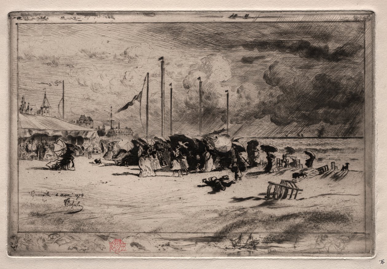 Una tormenta en Trouville, 1874 de Felix Hilaire Buhot