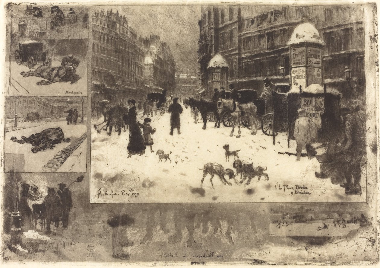 El Invierno en París, 1879 de Felix Hilaire Buhot