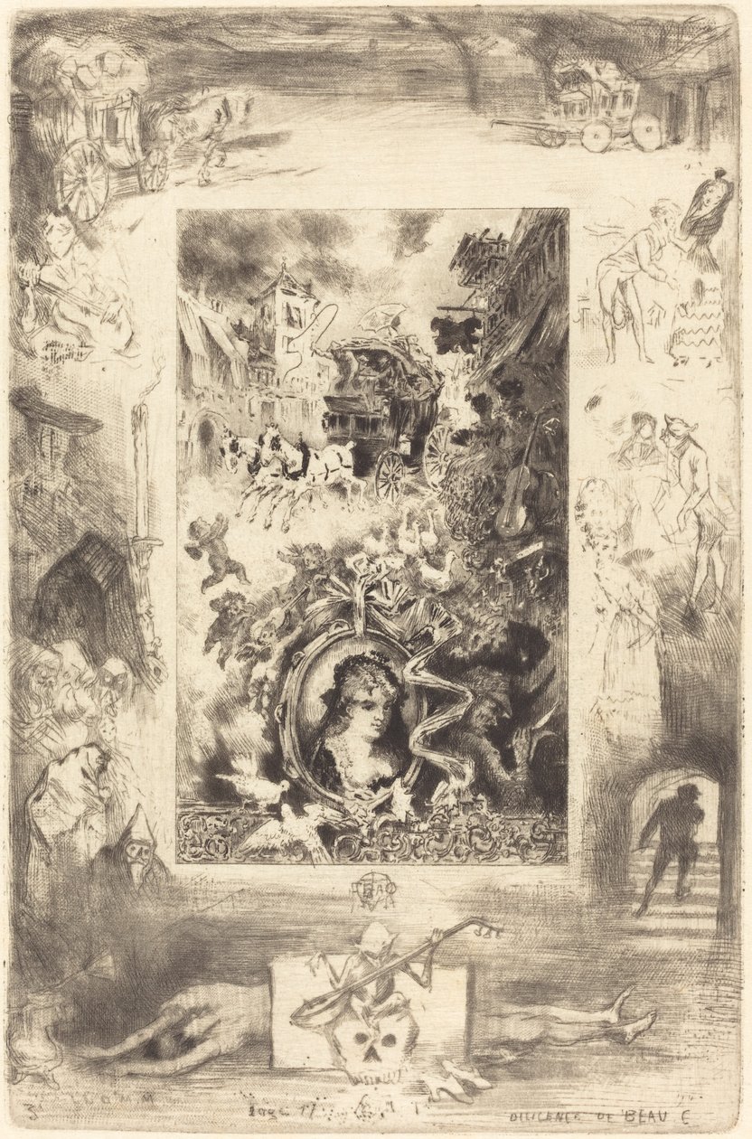 La Diligencia de Beaucaire, c. 1885 de Felix Hilaire Buhot