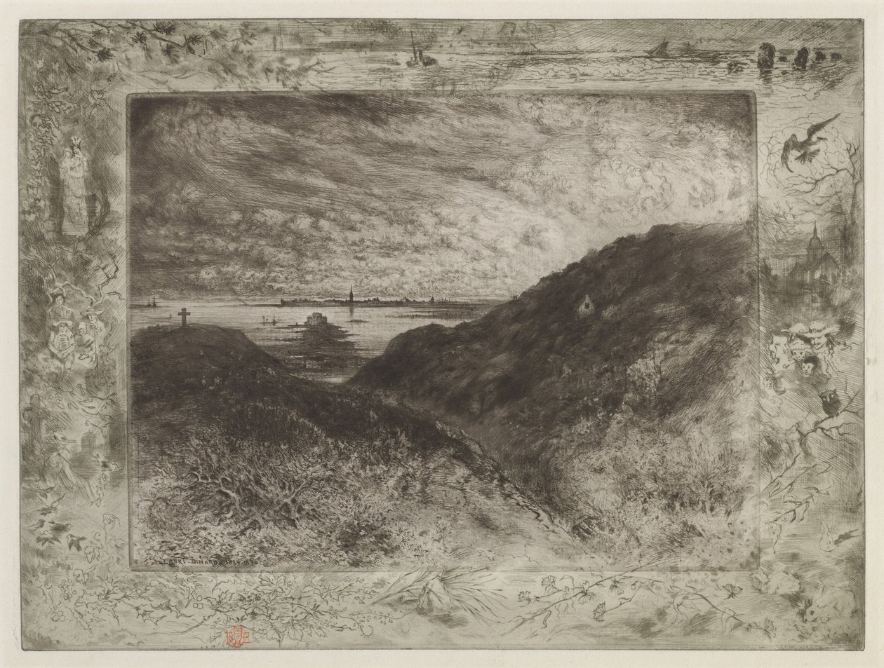 La Falaise: Baie de Saint-Malo, 1886-1890 de Felix Hilaire Buhot