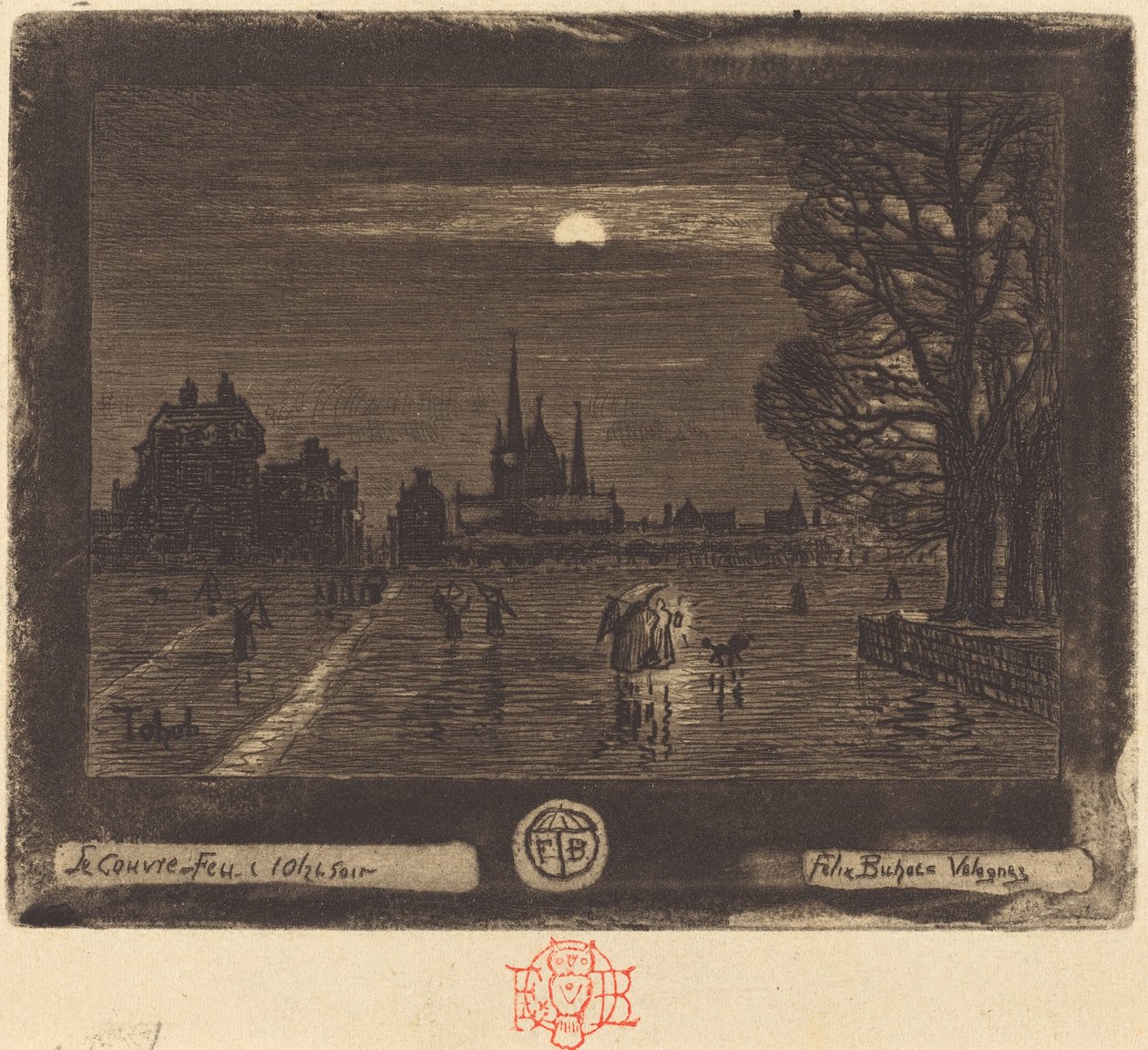 Le Couvre-Feu [recto], 1874-1875 de Felix Hilaire Buhot
