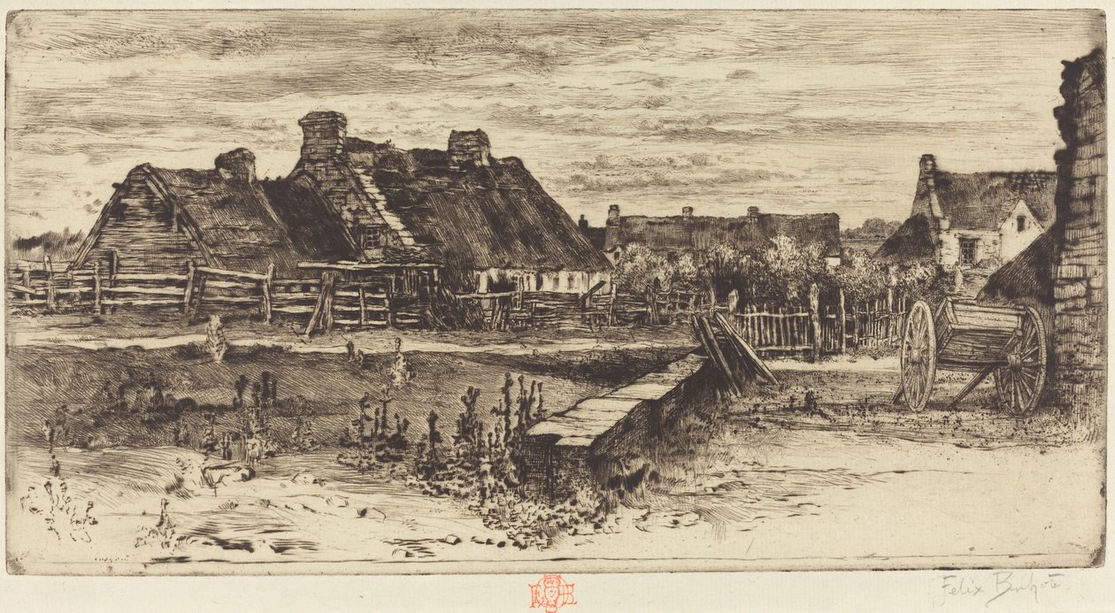 Les Grandes Chaumières, 1881 de Felix Hilaire Buhot