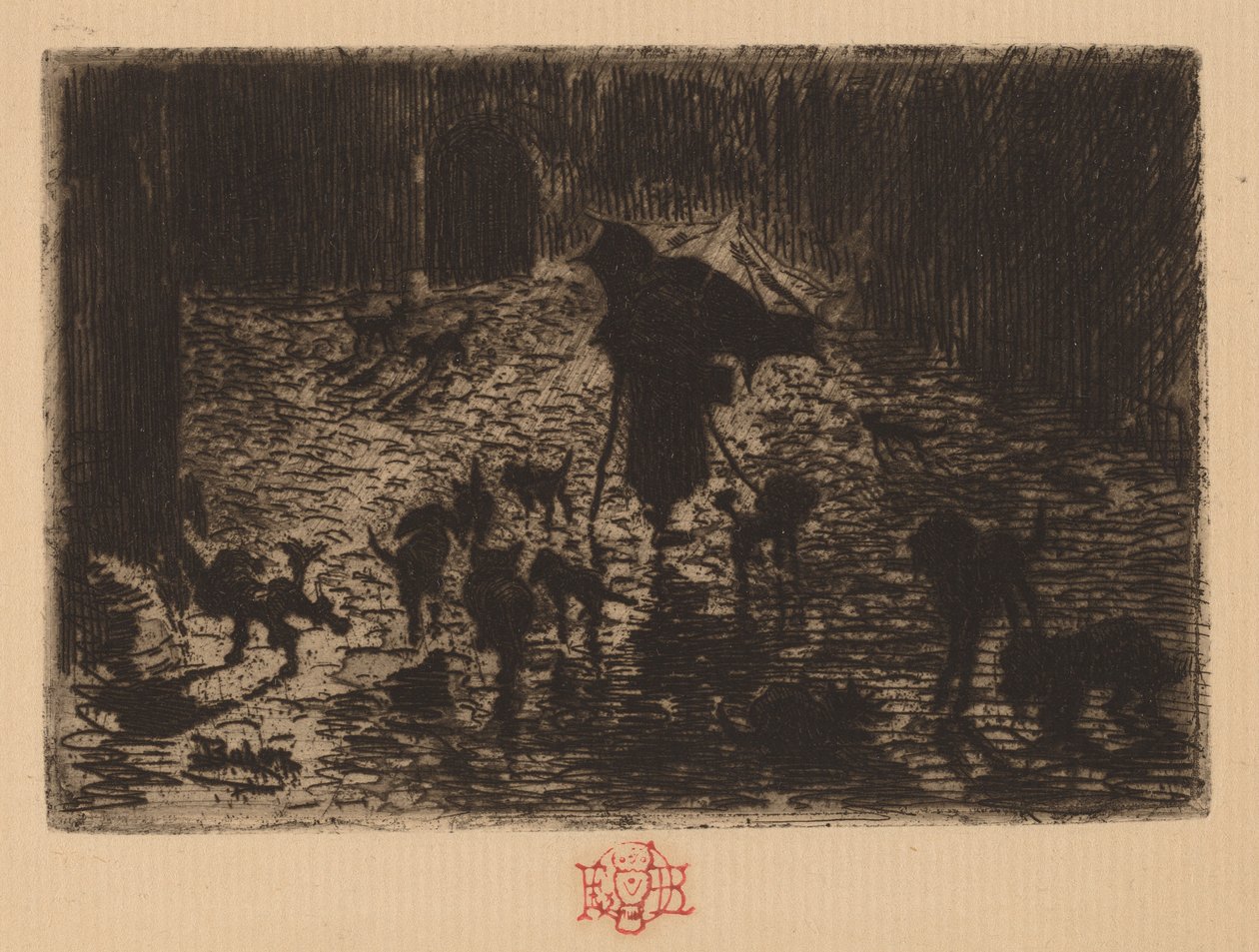 Los noctámbulos, 1876-1877 de Felix Hilaire Buhot