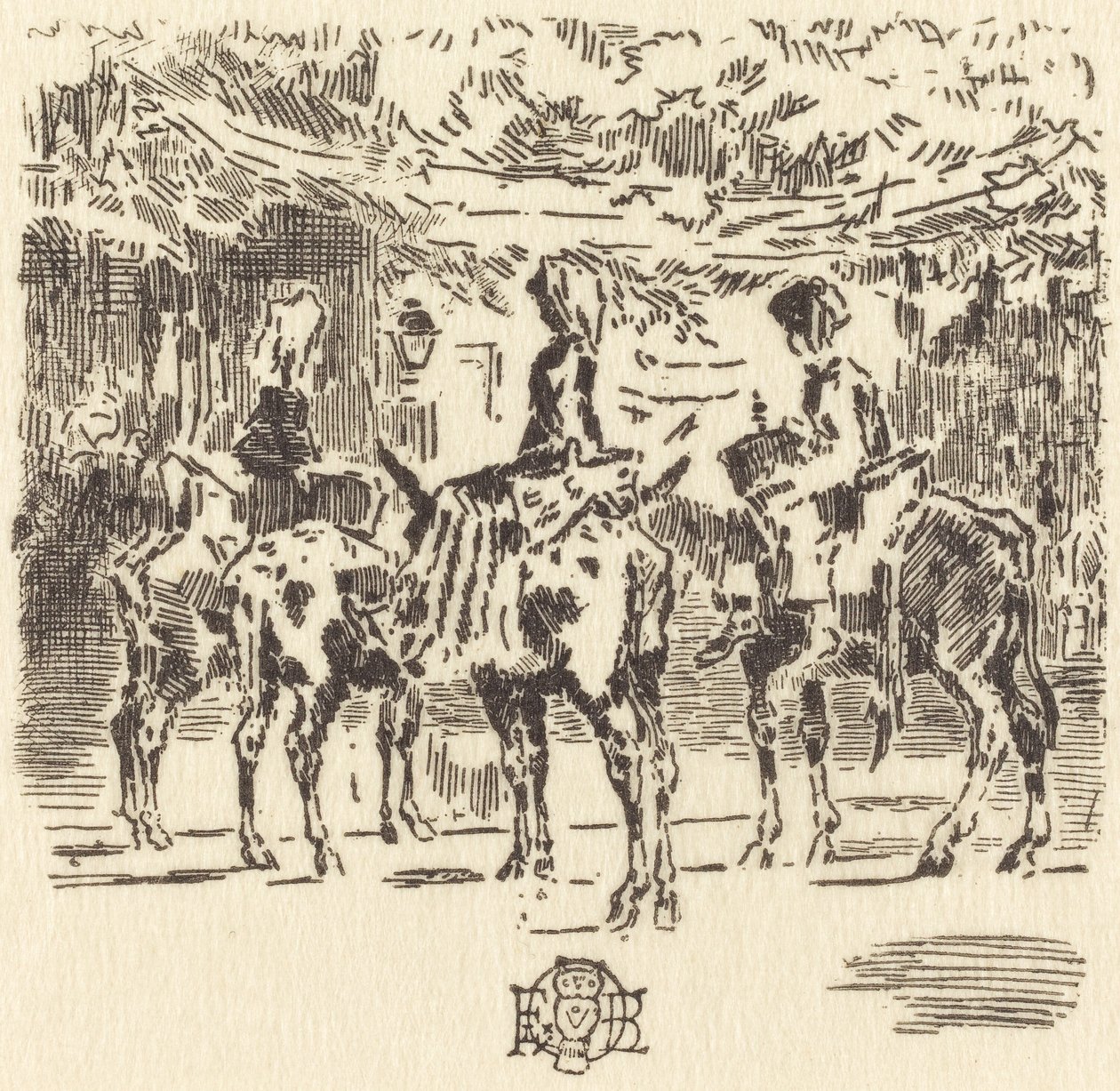 Los pequeños burros de Luchon de Felix Hilaire Buhot