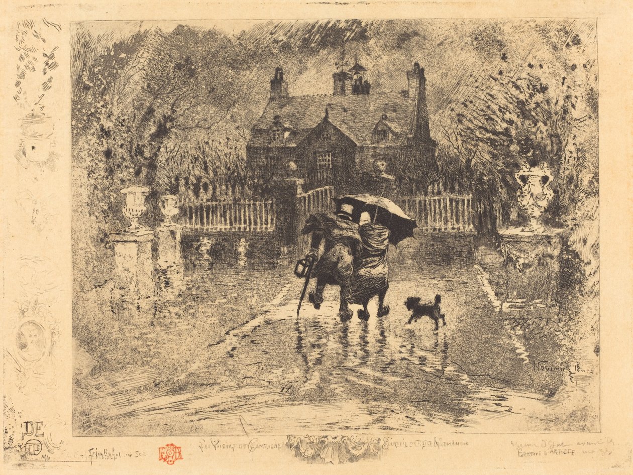 Los vecinos del campo, 1879-1880 de Felix Hilaire Buhot