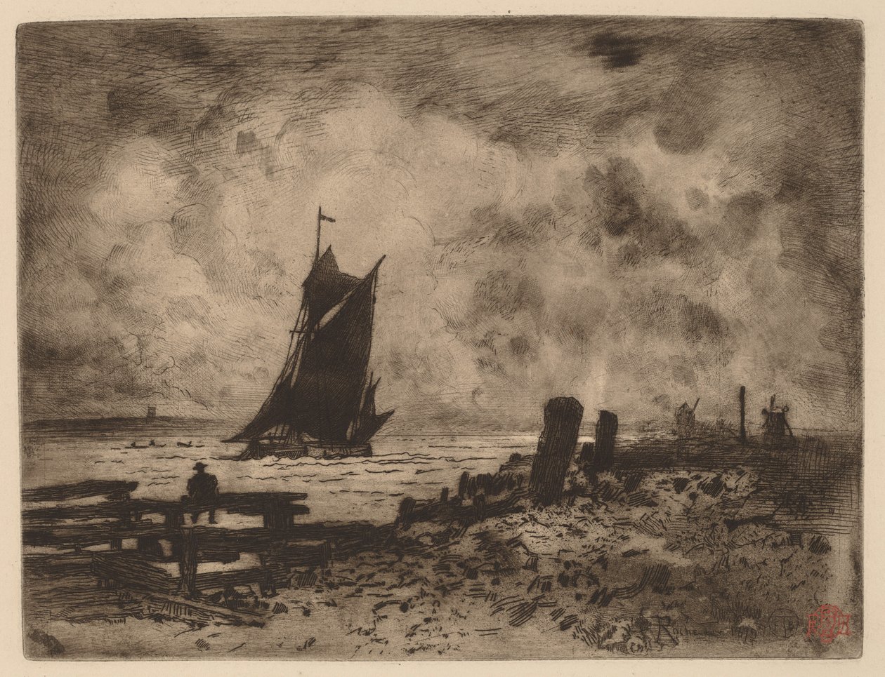 Marina: Recuerdo de Medway de Felix Hilaire Buhot
