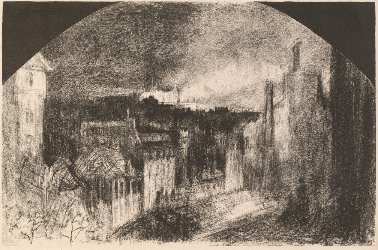 Montmartre el 14 de Julio de Felix Hilaire Buhot
