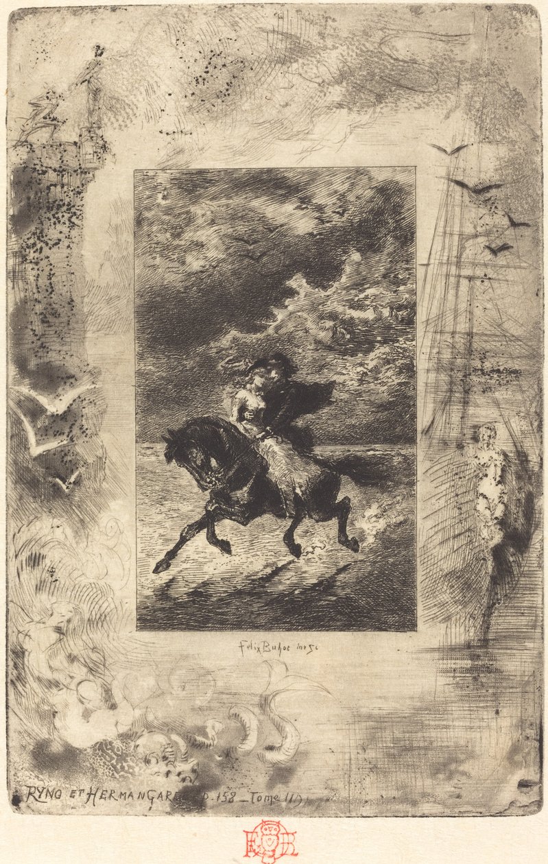 Ryno y Hermangarde, 1879-1880 de Felix Hilaire Buhot