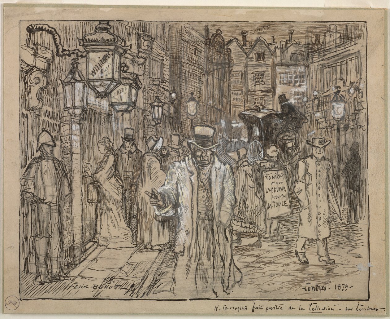 Escena callejera en Londres, 1879 de Felix Hilaire Buhot