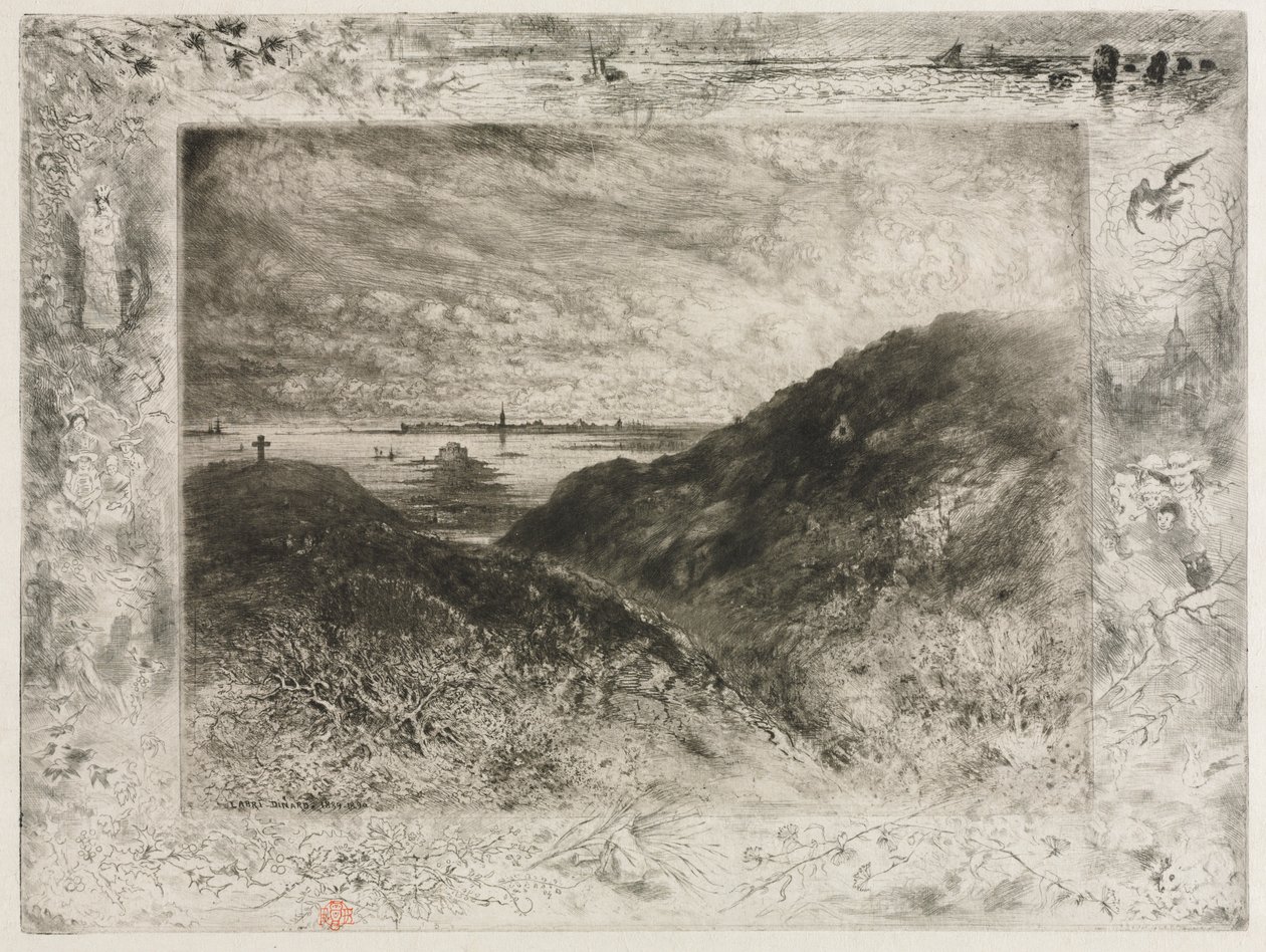 El acantilado, bahía de Saint Malo de Felix Hilaire Buhot