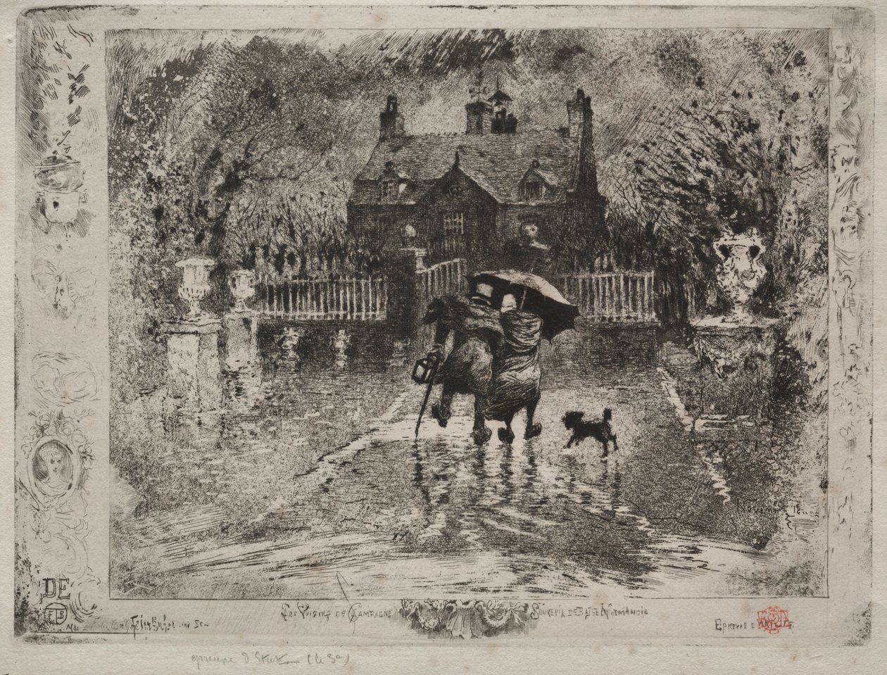 Los vecinos del campo, 1879-1880 de Felix Hilaire Buhot