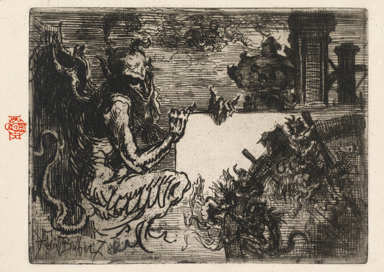 El Impresor Demonio, 1878 de Felix Hilaire Buhot