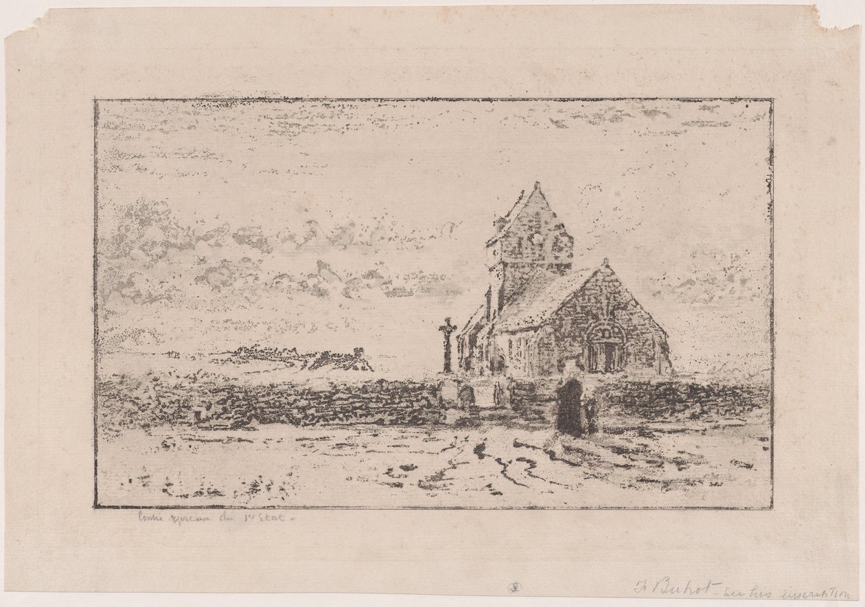 La iglesia de Jobourg, 1887 de Felix Hilaire Buhot