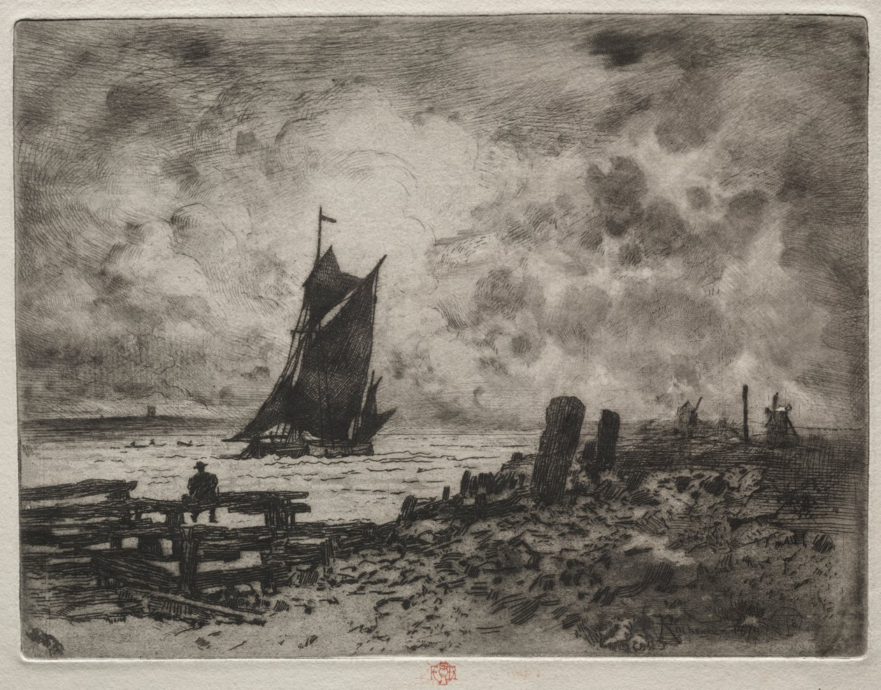 El pequeño marinero: Recuerdo de Medway de Felix Hilaire Buhot