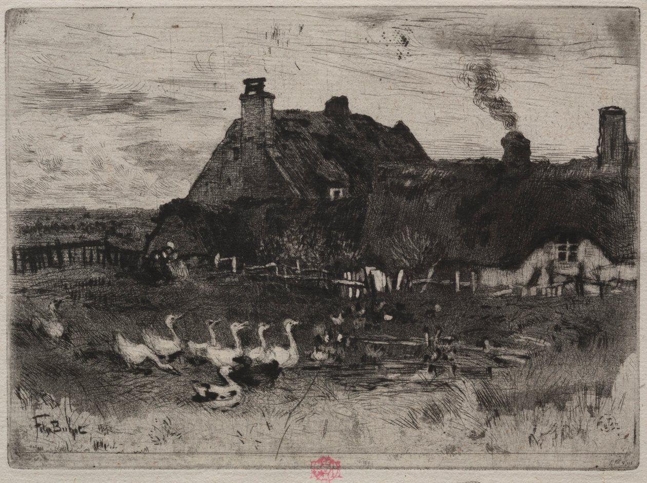 Las pequeñas cabañas de paja, 1878 de Felix Hilaire Buhot